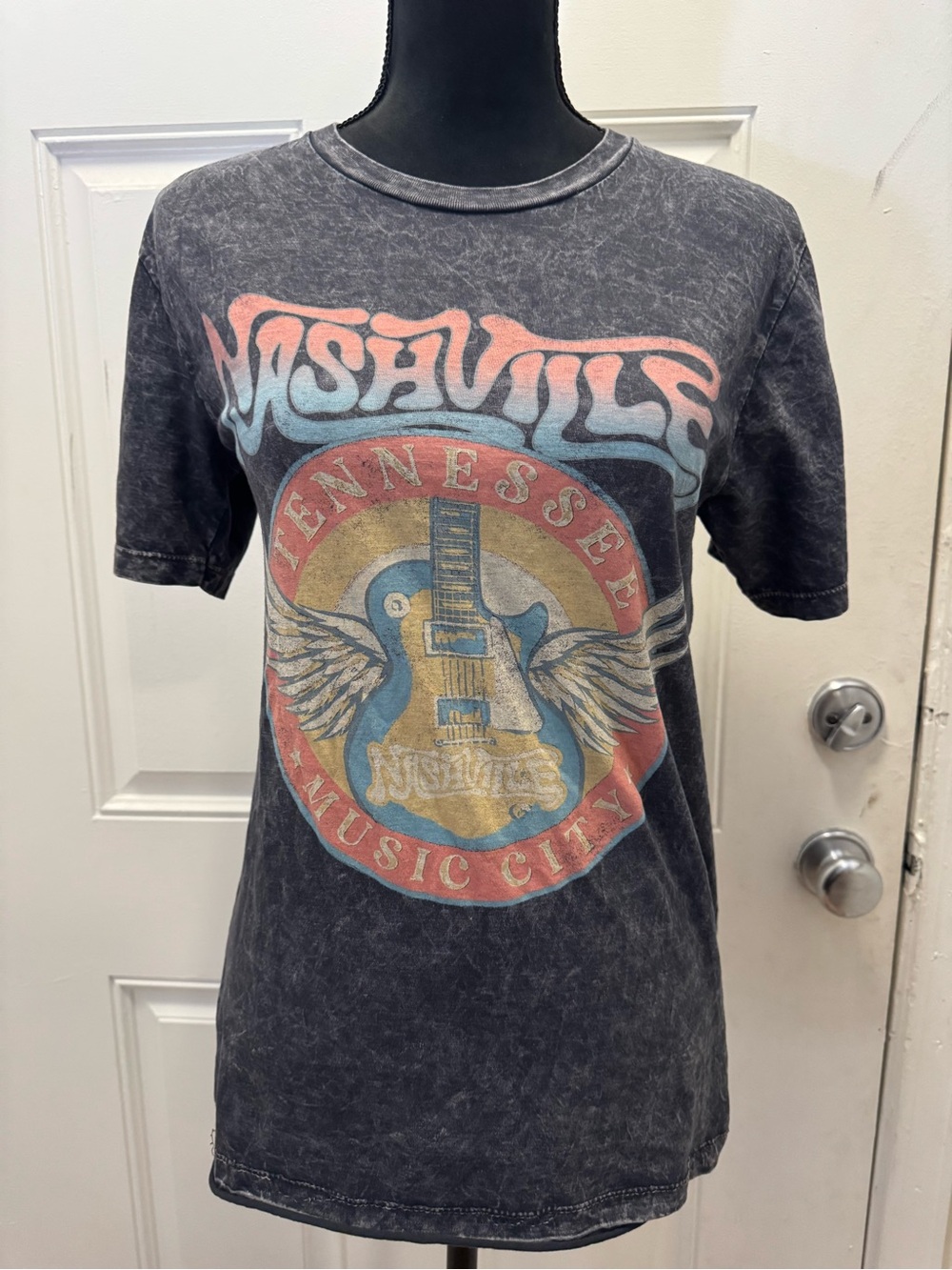 Nashville Graphic Short Sleeve Tee - Black Multicolor Print 0336